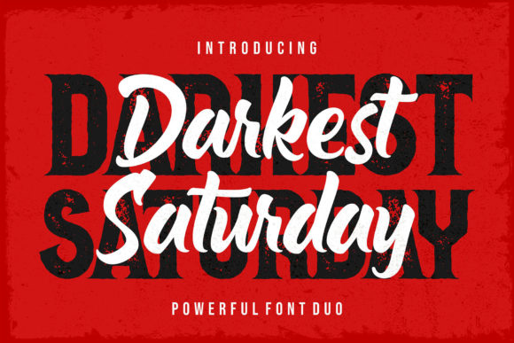 Darkest Saturday Duo: A Bold Blackletter Font for Real Small Businesses