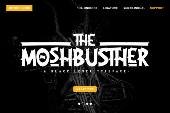The Moshbusther: A Playful Blackletter Font That Cuts Through the Feed